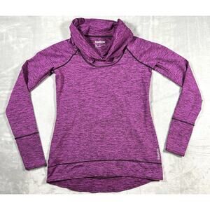 Reebok Womens M Playwarm Performance Cowl Neck Magenta Pullover w Thumbholes